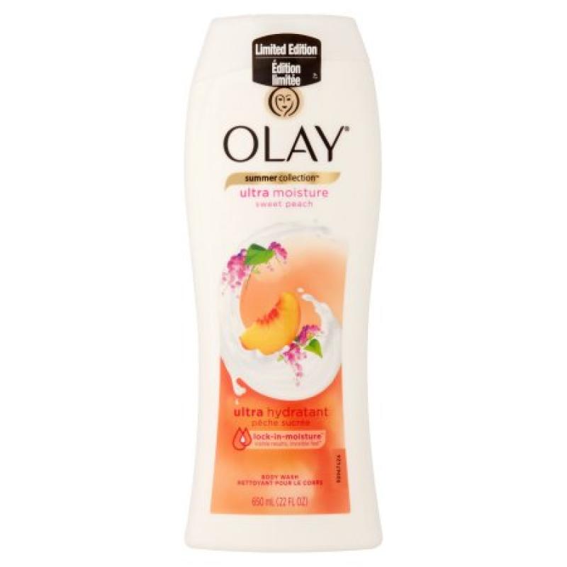 Olay Summer Collection Ultra Moisture Sweet Peach Body Wash, 22 fl oz