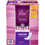 Poise Incontinence Overnight Pads, Ultimate Absorbency, Long, 60 CT