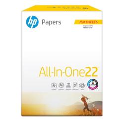 HP All-in-One 22 Copy Paper, 8.5x11, 96 Bright, 750 Mega Ream