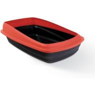 Cat Love Rimmed Cat Pan, Lg, Red/Charcoal