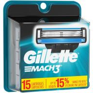 Gillette MACH3 Men&#039;s Razor Blade Refills, 15 count