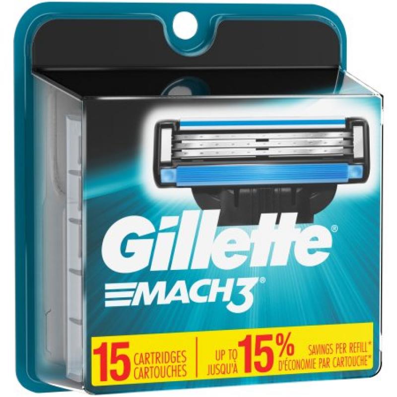 Gillette MACH3 Men&#039;s Razor Blade Refills, 15 count