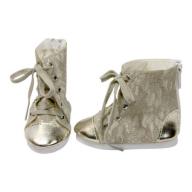 Arianna Gold Metallic N Lace Hi Top Sneakers fit most 18 inch dolls