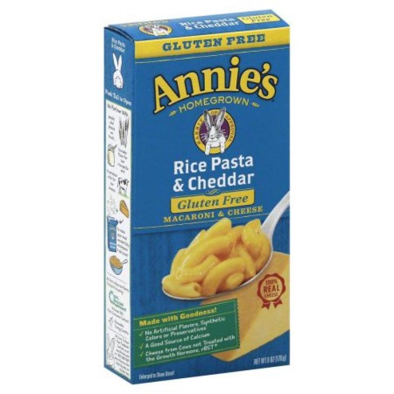 Annie&#039;s Homegrown Gluten-Free Rice Pasta & Cheddar Mac & Cheese, 6 OZ (Pack of 1)