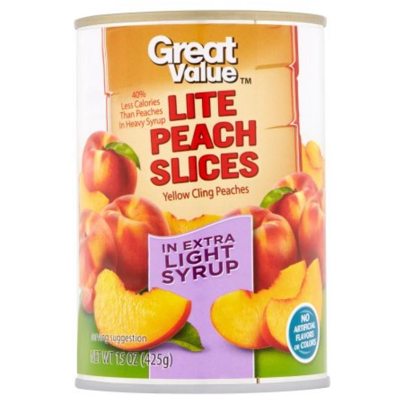 Great Value Sliced Peaches, 15 oz
