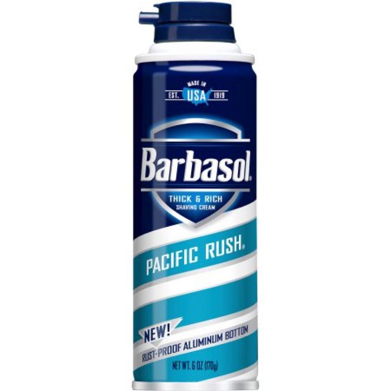 Barbasol Pacific Rush Thick & Rich Shaving Cream for Men, 6 OZ