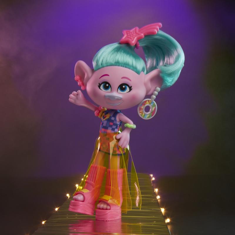 DreamWorks Trolls Glam Satin Fashion Doll with Dress, Shoes, and More