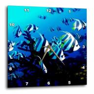 3dRose Deep Blue Sea Life Creatures, Wall Clock, 13 by 13-inch
