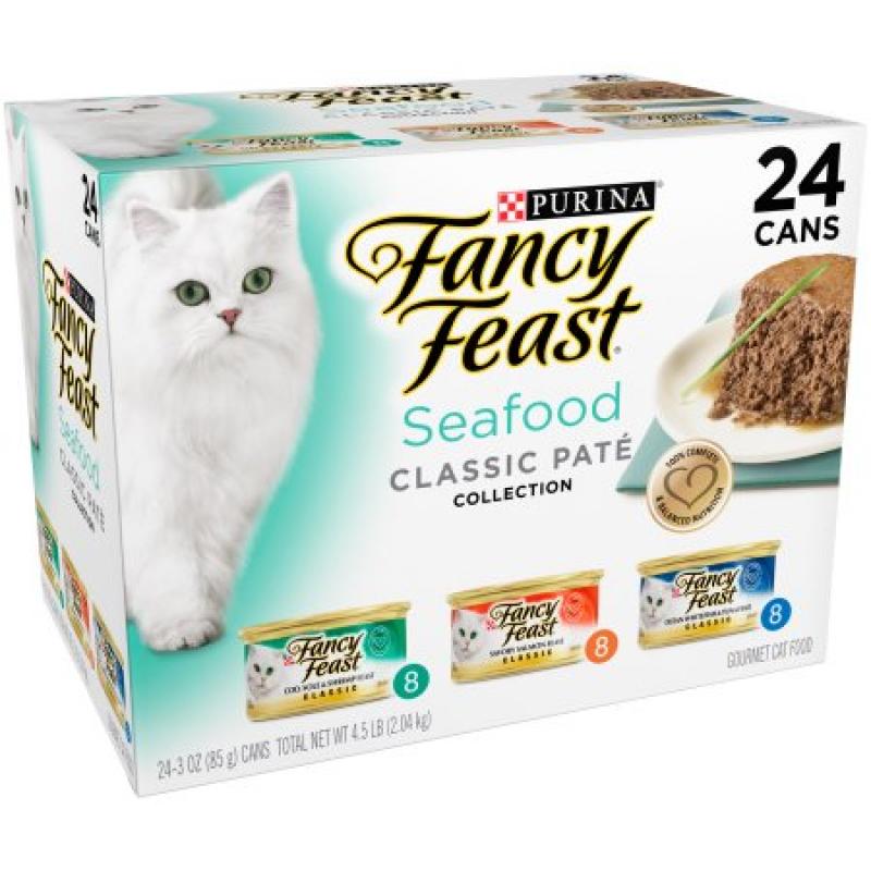 Purina Fancy Feast Classic Seafood Feast Collection Cat Food 24-3 oz. Cans