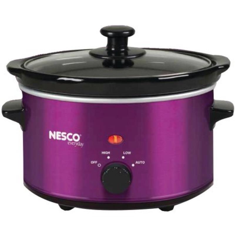 T-fal Electric PrNesco SC-150V 1.5-Quart Oval Slow Cooker, Metallic Purple