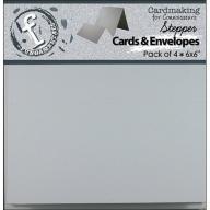 Fundamentals Stepper Square Cards and Envelopes, 6" x 6", 4pk, Accordion White