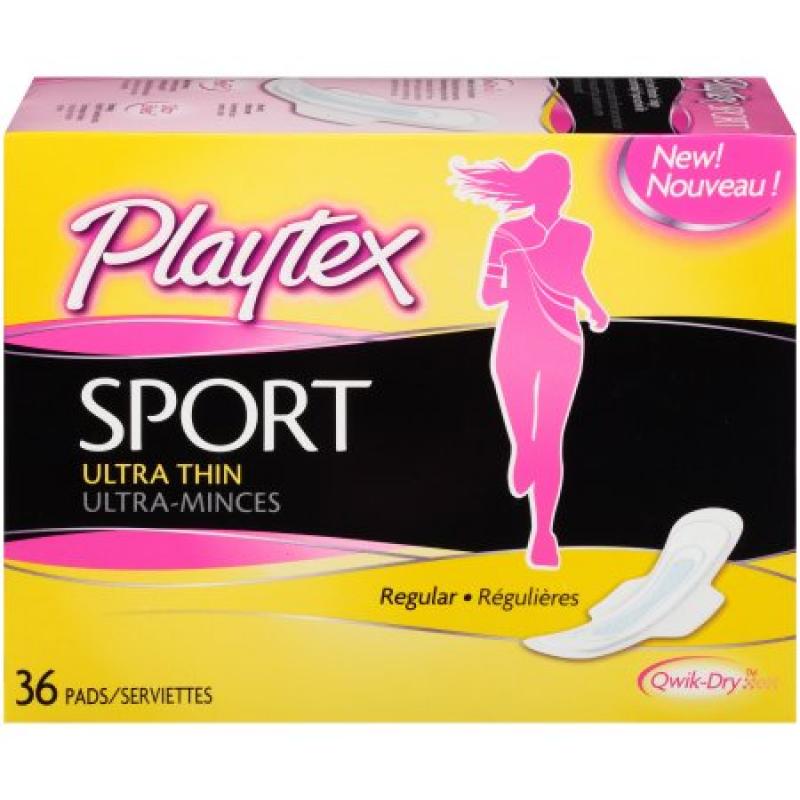 Playtex Sport Ultra Thin Pads With Wings Regular Absorbency - 36 Count