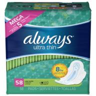Always Ultra pads Super w/Flexi-Wings 58 count