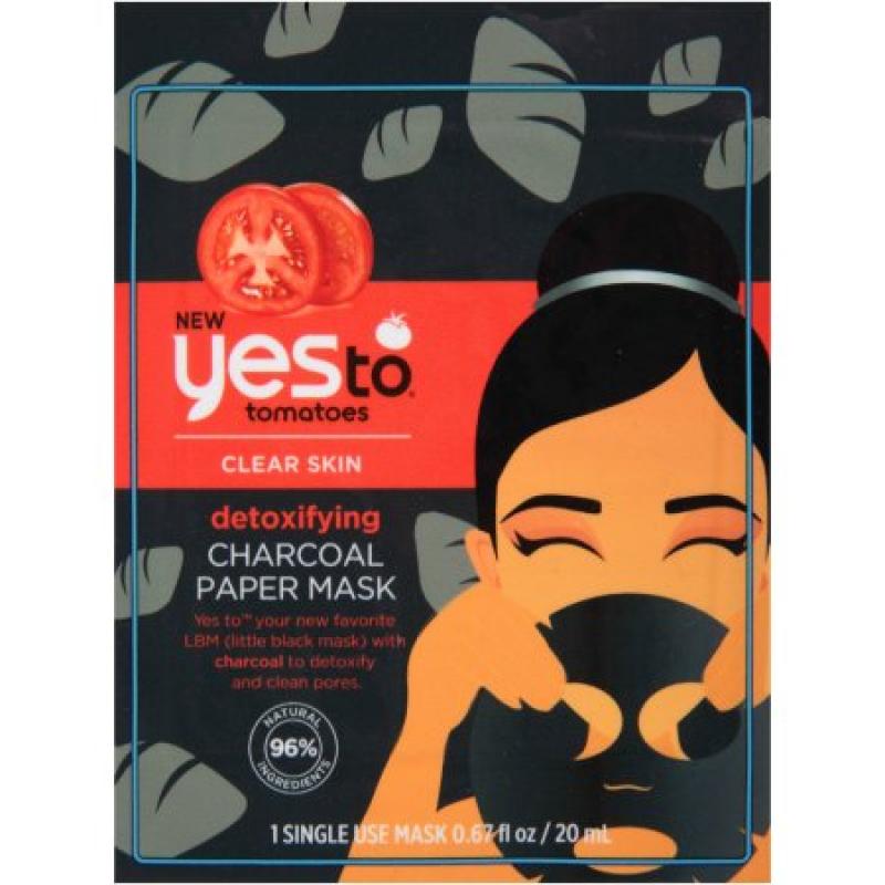 Yes To Tomatoes Detoxifying Charcoal Paper Mask, .67 fl oz