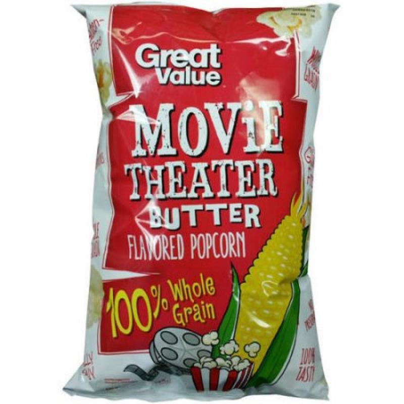Great Value Movie Theater Butter Flavored Popcorn, 7.5 oz