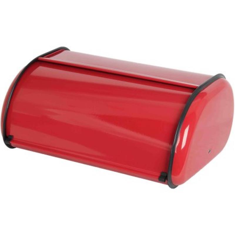 Home Basics Bread Box, Red Stainless Steel