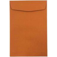JAM Paper Open End (6" x 9") Envelopes, Basis Dark Orange, 10pk