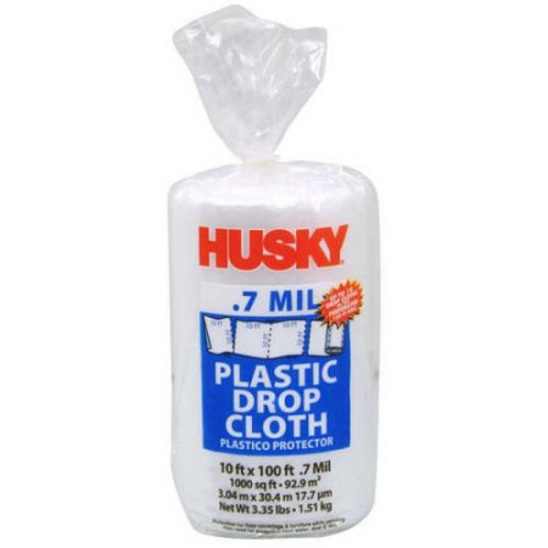 Husky Plastic Drop Cloth, 10&#039; x 100&#039;