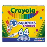 Crayola Washable Pip-Squeaks Skinnies Markers, 64 colors, 64/Box