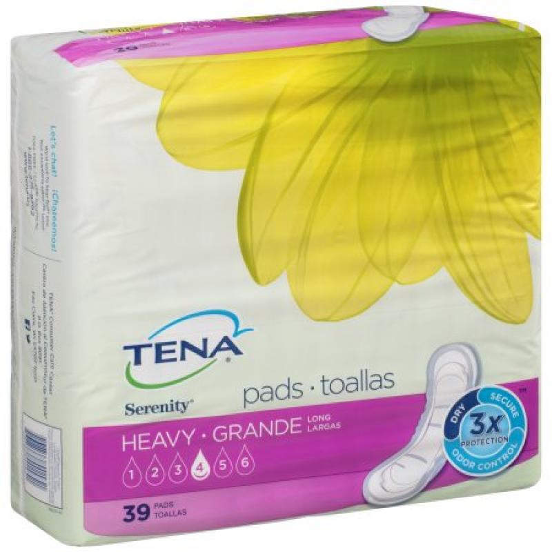 TENA Incontinence Pads for Women, Heavy, Long, 39 Count