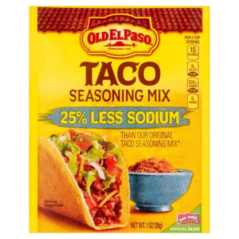 Old El Paso™ 25% Less Sodium Taco Seasoning Mix 1 oz. Packet