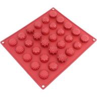 Freshware 30-Cavity Spring Flower Silicone Mold for Chocolate, Candy, Gummy and Jelly, CB-120RD