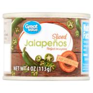 Great Value Sliced Jalapeños, 4 oz