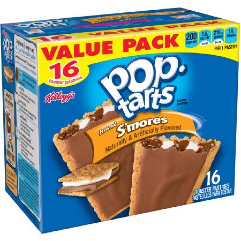 Kellogg&#039;s Pop Tarts Frosted S&#039;mores Value Pack 16 Toaster Pastries 29.3oz