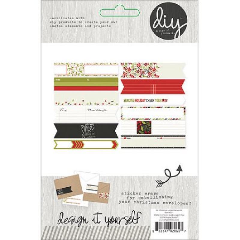 DIY Christmas Stickers, 4" x 6" Sheets, 4-Pack, Envelope Wraps