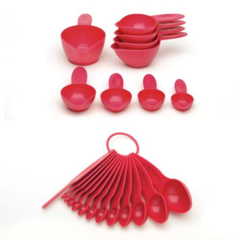 POURfect 22pc Raspberry Ice Measuring Spoon & Cup Sets are the worlds largest assortment of sizes & worlds most accurate -