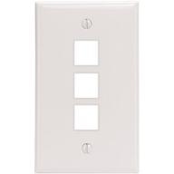 Leviton 41080-3wp 3-Port Quickport Wall Plate, White
