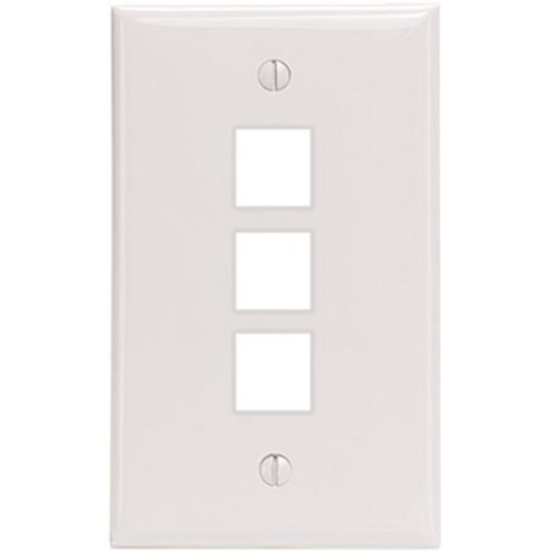 Leviton 41080-3wp 3-Port Quickport Wall Plate, White