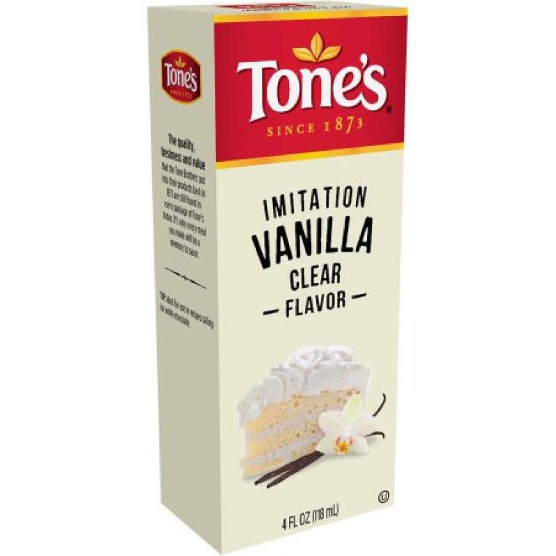 Tone&#039;s Imitation Vanilla Clear Flavor, 4 fl oz