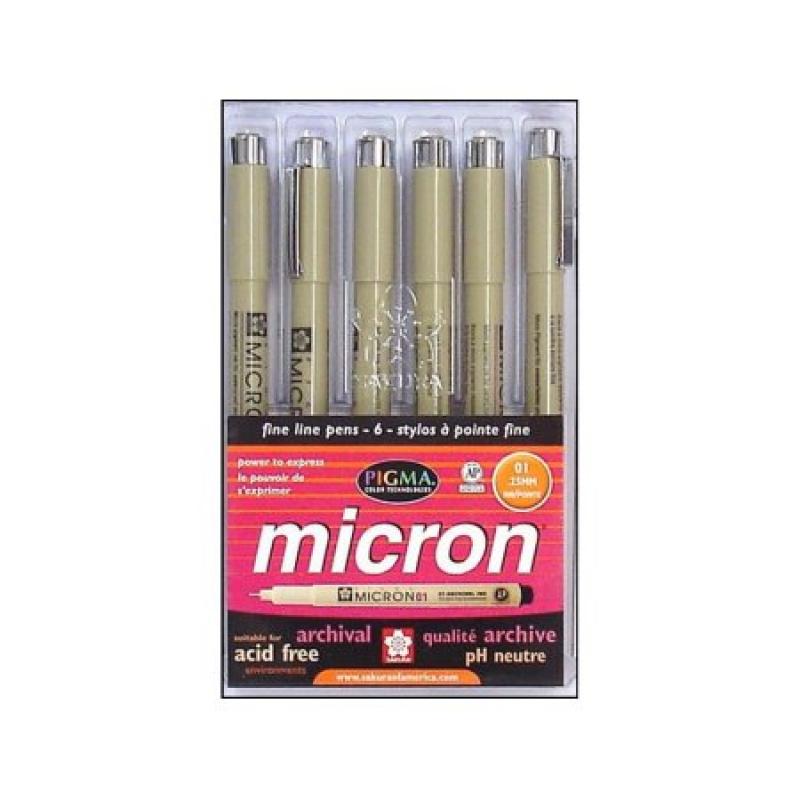 Sakura Micron Pen Set .01 6pc Astd