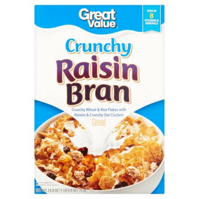 Great Value Crunchy Raisin Bran Cereal 24.8 oz