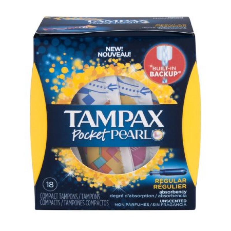 Tampax Pocket Pearl Tampons Regular Unscented - 18 CT
