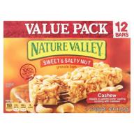 Nature Valley Cashew Sweet & Salty Nut Granola Bars Value Pack, 1.2 oz, 12 pack