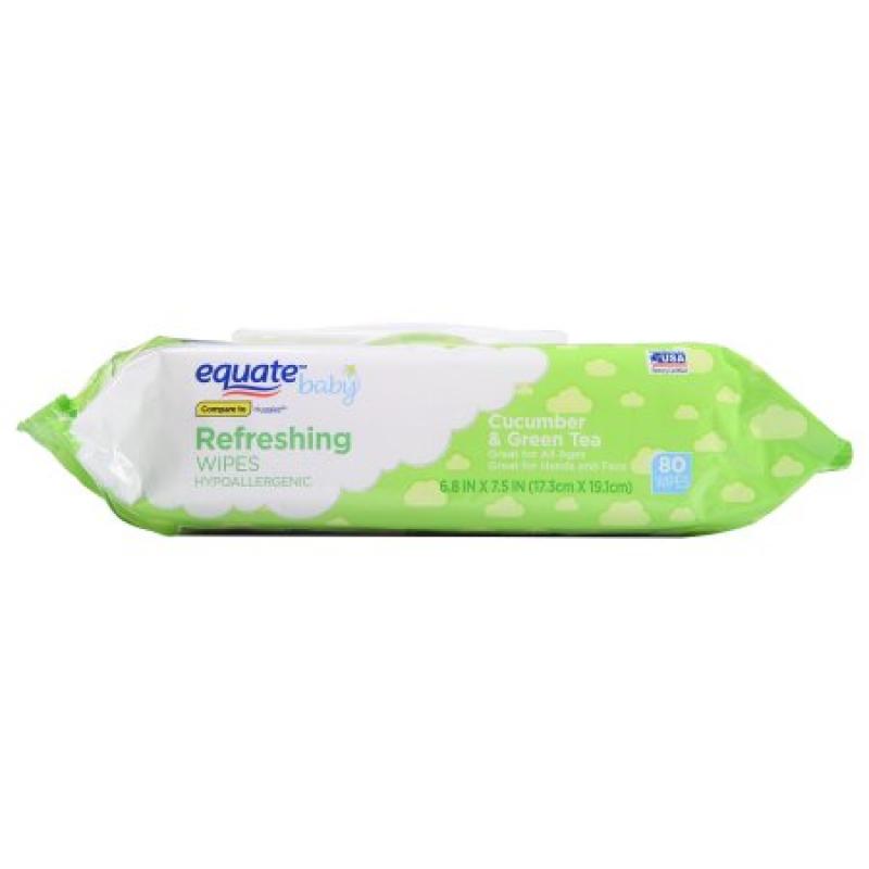 Equate Baby Refreshing Wipes, Cucumber & Green Tea, 80 Ct