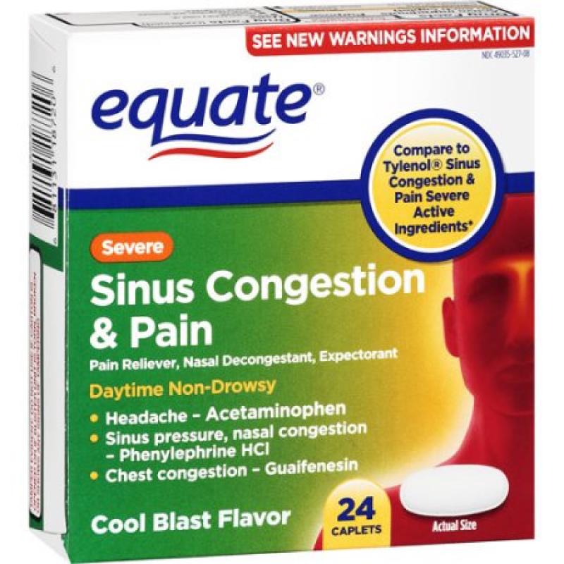 Equate: Sinus Congestion & Pain Severe Pain Reliever, 24 Ct