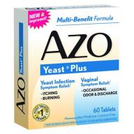 Azo Yeast Plus Multi-Benifit Formula Tablets, 60 ea