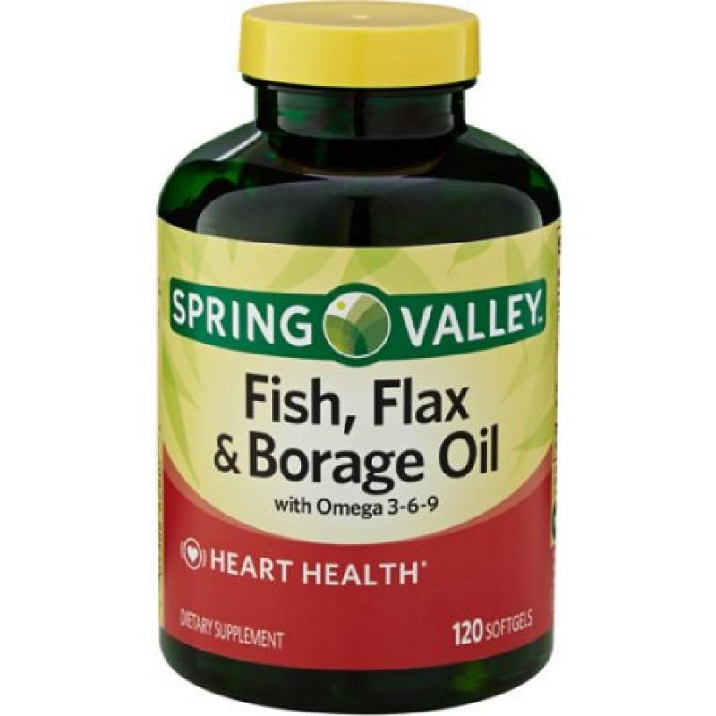 Spring Valley Fish, Flax & Borage Oil Dietary Supplement Softgels, 120 count