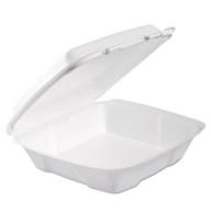 Dart Foam White 1-Comp Hinged Lid Containers, 100 count, (Pack of 2)