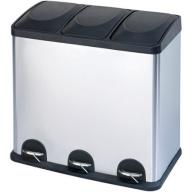 Step N&#039; Sort 16-Gallon 3-Compartment Stainless Steel Trash and Recycling Bin