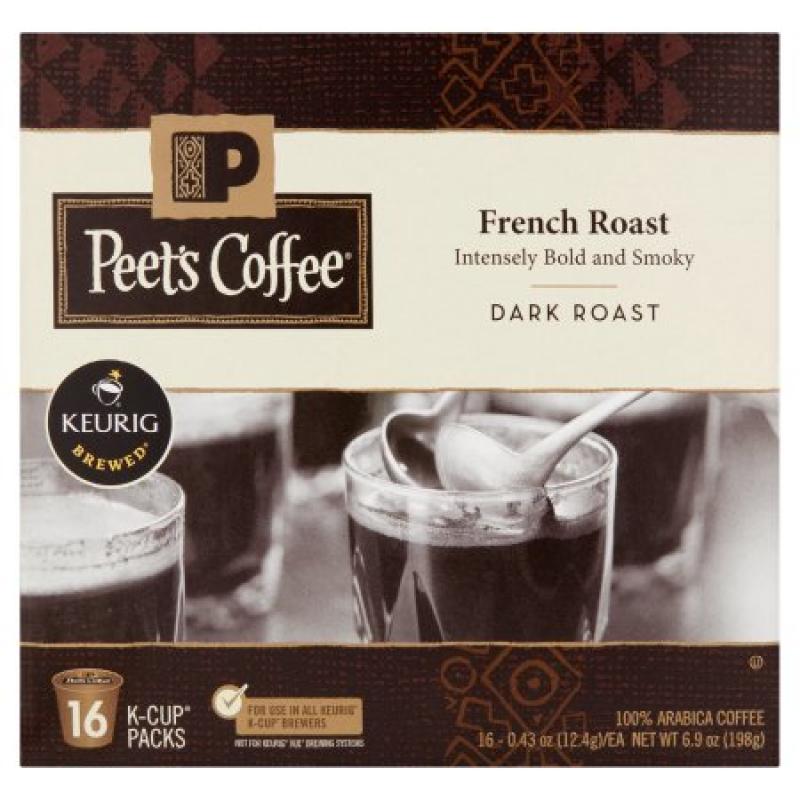 Peet&#039;s Coffee French Roast Dark Roast Coffee K-Cup Packs, 0.43 oz, 16 count