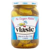 Vlasic Bread & Butter Chips No Sugar Added Pickles 16 Oz Jar