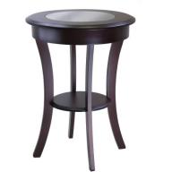 Cassie Round Accent Table with Glass