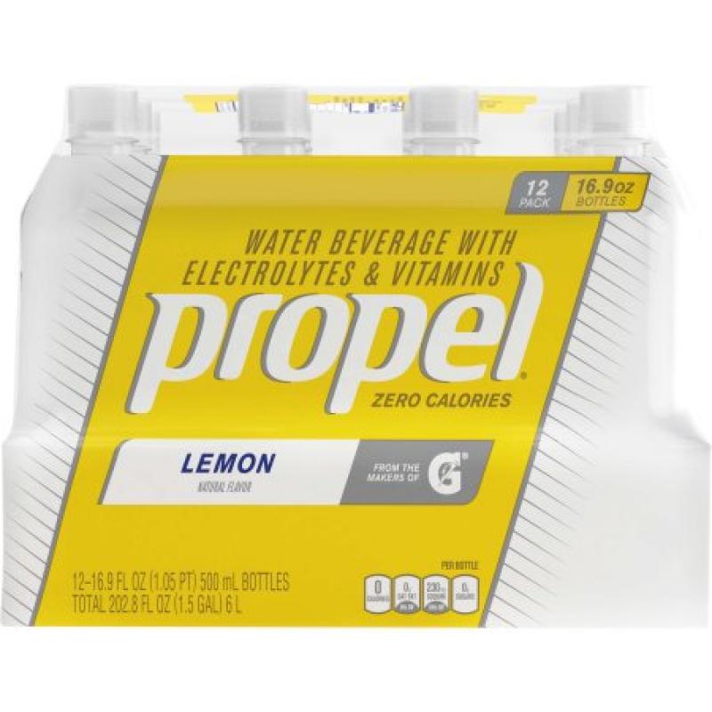 Propel Water, Lemon, 16.9 Fl Oz, 12 Count