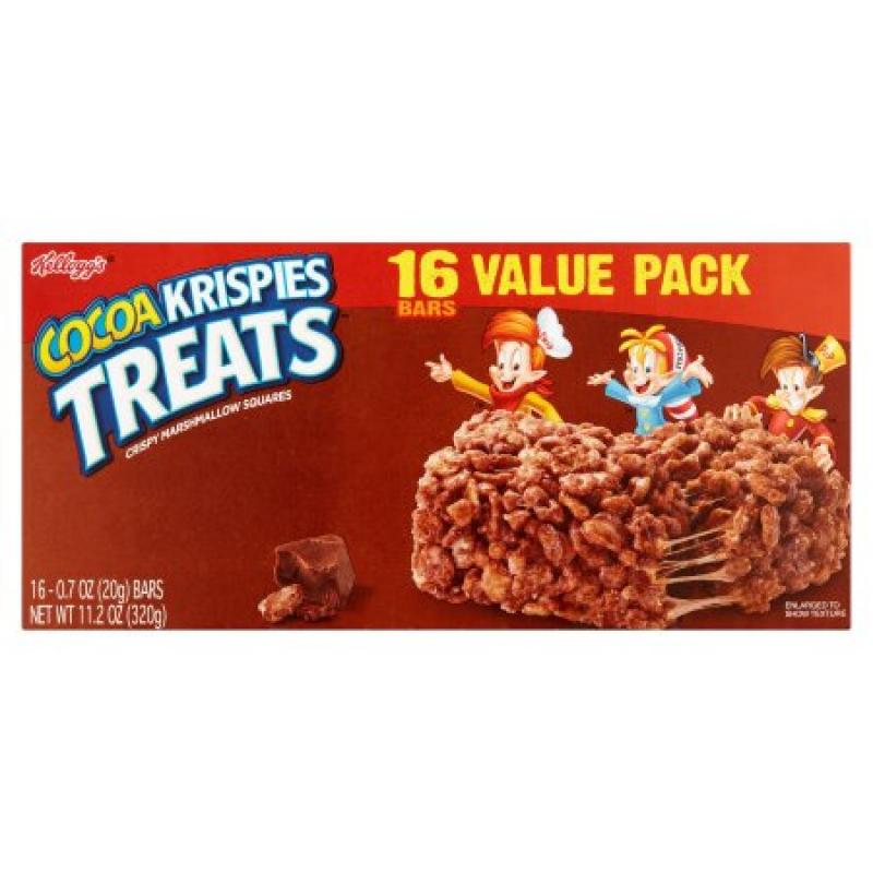 Kellogg&#039;s Cocoa Krispies Treats Crispy Marshmallow Squares Value Pack 16 x 0.7 oz (11.2 oz)