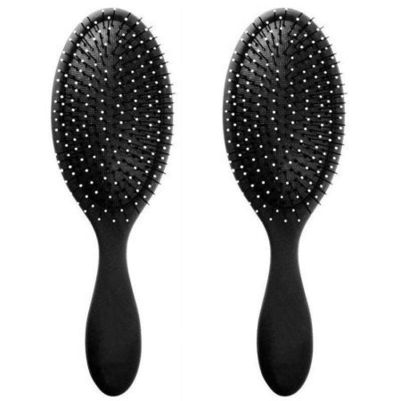 BeautyKo Wet or Dry Hair Detangle Brushes, Black, 2 count