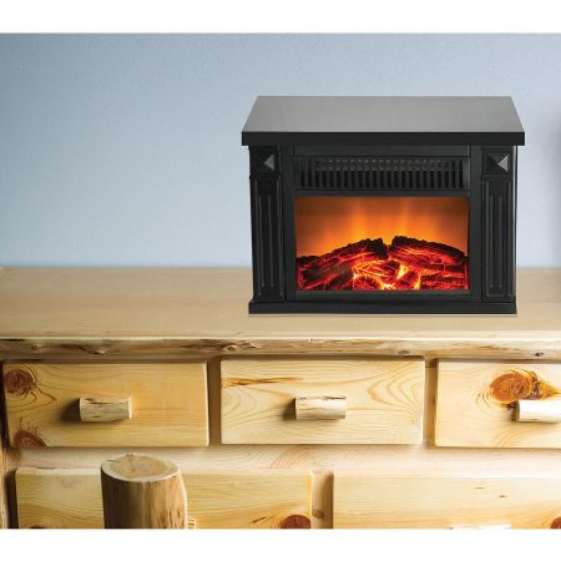Warm House TZRF-10345 Zurich Tabletop Retro Electric Fireplace - Black